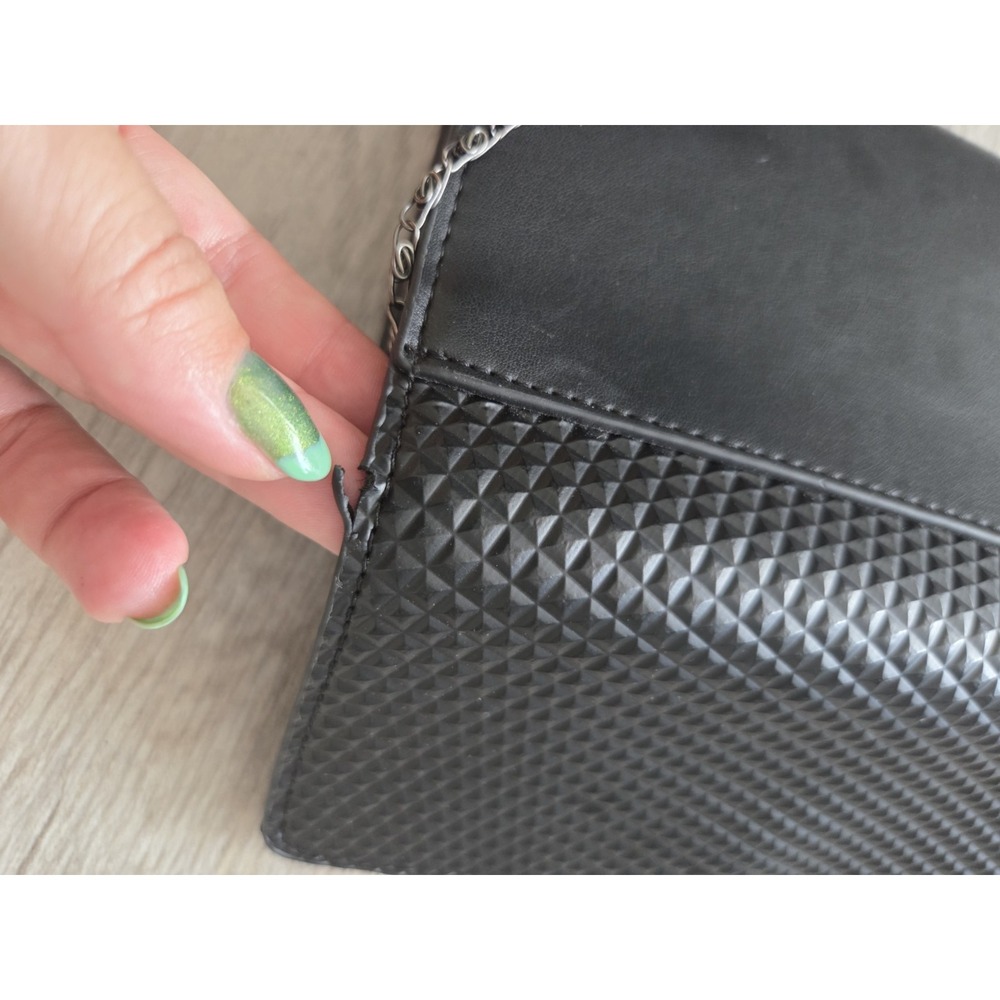 Neiman Marcus Black Evening Bag Studded Chain Strap Clutch Purse Cocktail Party - Picture 9 of 9